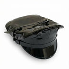 Glossy Vegan Leather Biker Cap