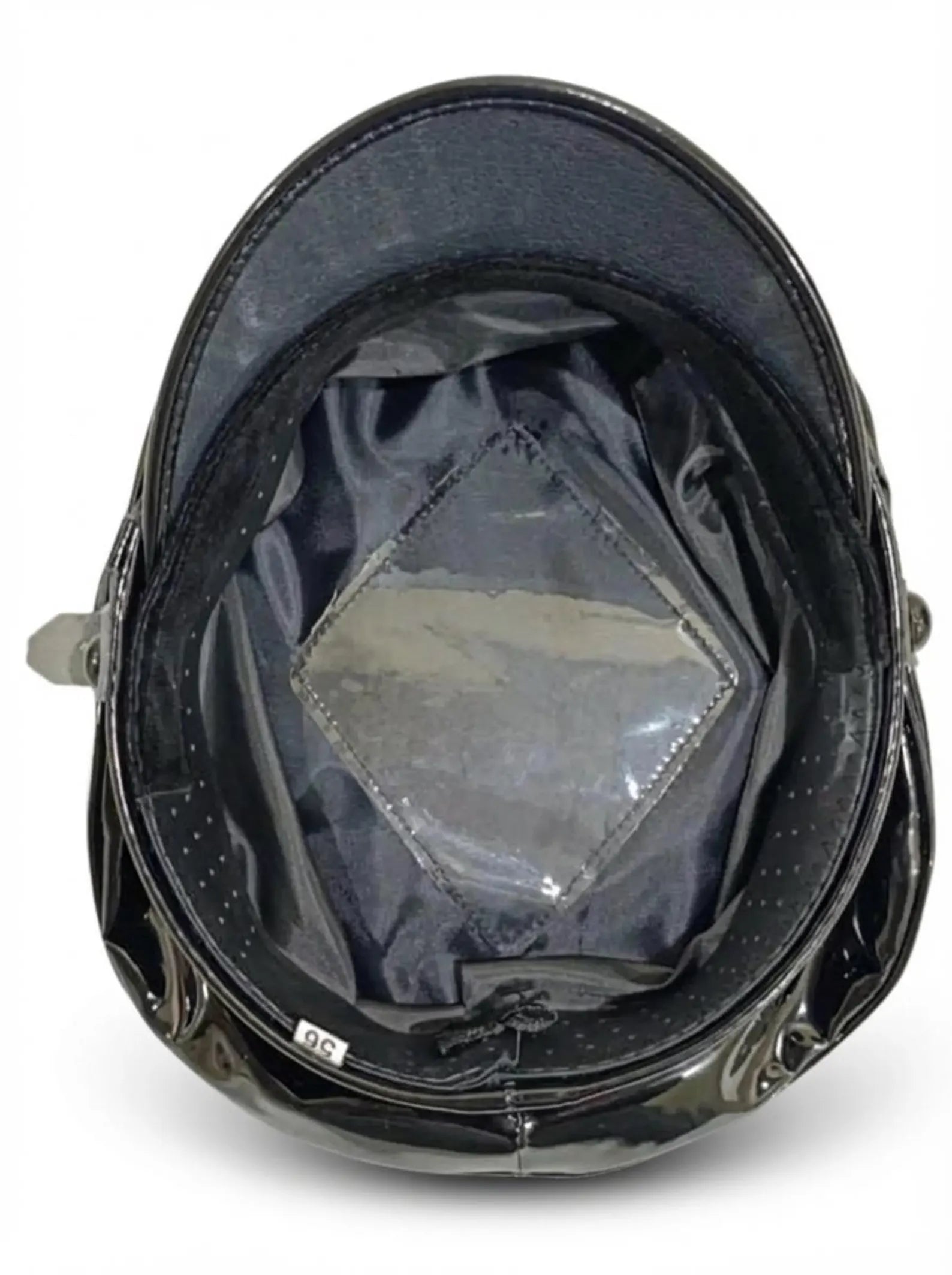 Glossy Vegan Leather Biker Cap