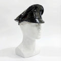Glossy Vegan Leather Biker Cap