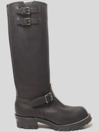 Double Strap Leather Biker Boots
