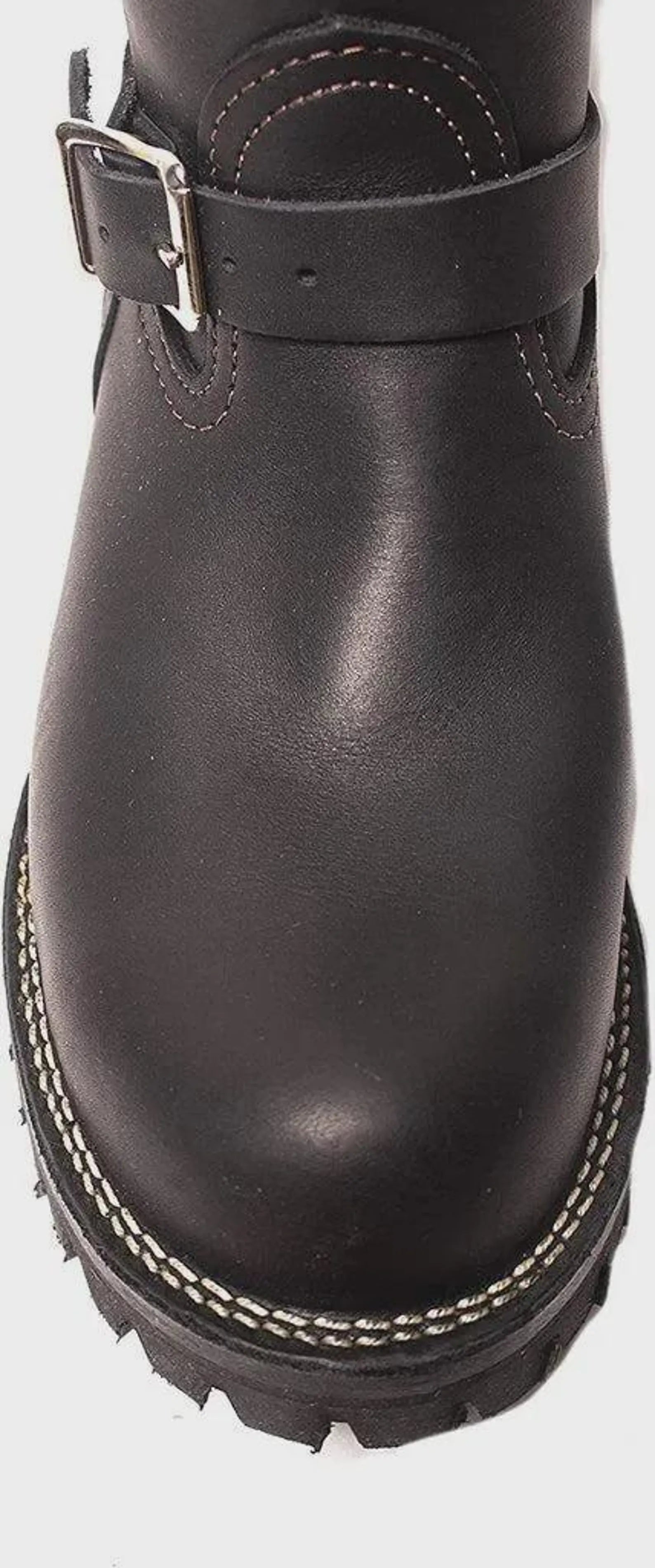 Double Strap Leather Biker Boots