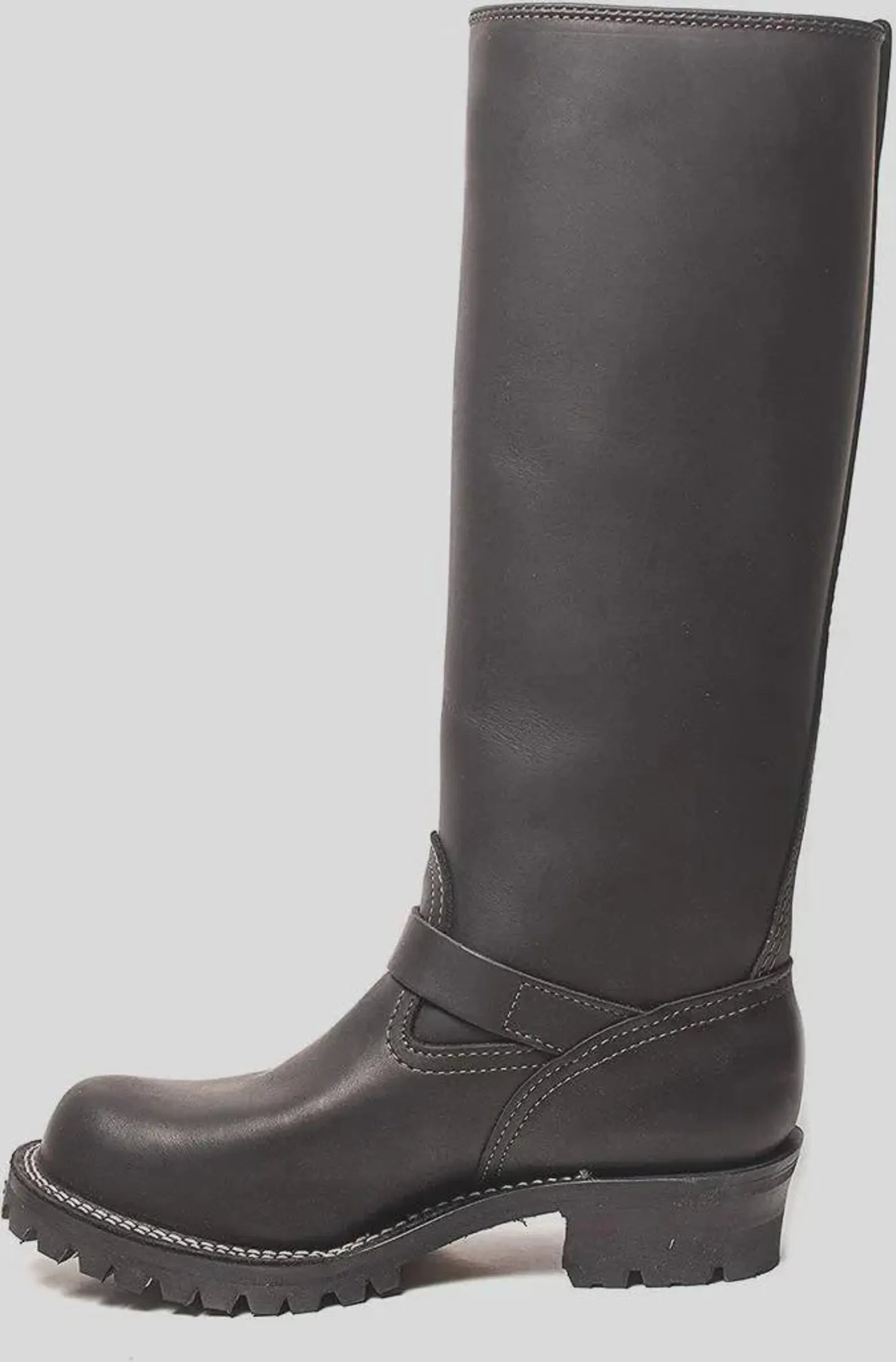 Double Strap Leather Biker Boots