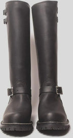 Double Strap Leather Biker Boots