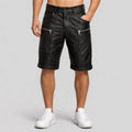 Handmade Men’s Lambskin Leather Cargo Shorts | Premium Genuine Leather | Leathericmen