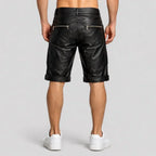 Handmade Men’s Lambskin Leather Cargo Shorts | Premium Genuine Leather | Leathericmen