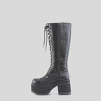 Knee High Lace-Up Goth Boots