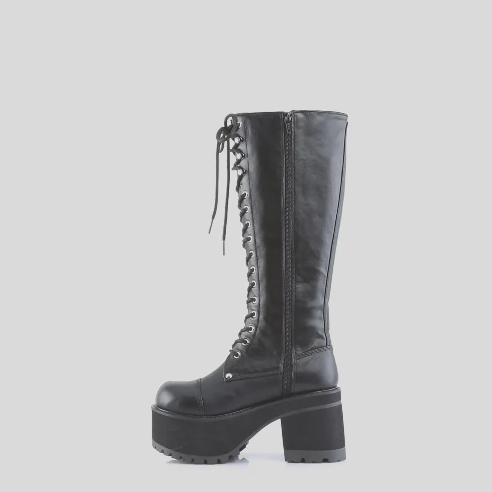 Knee High Lace-Up Goth Boots