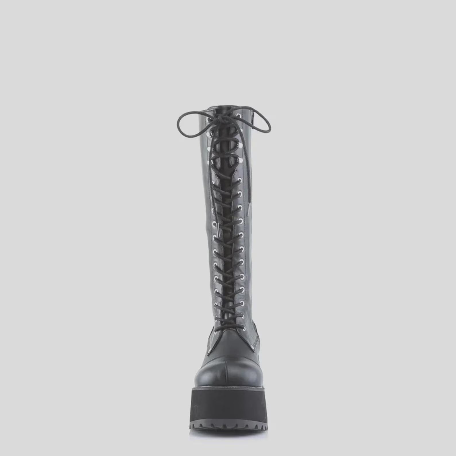 Knee High Lace-Up Goth Boots