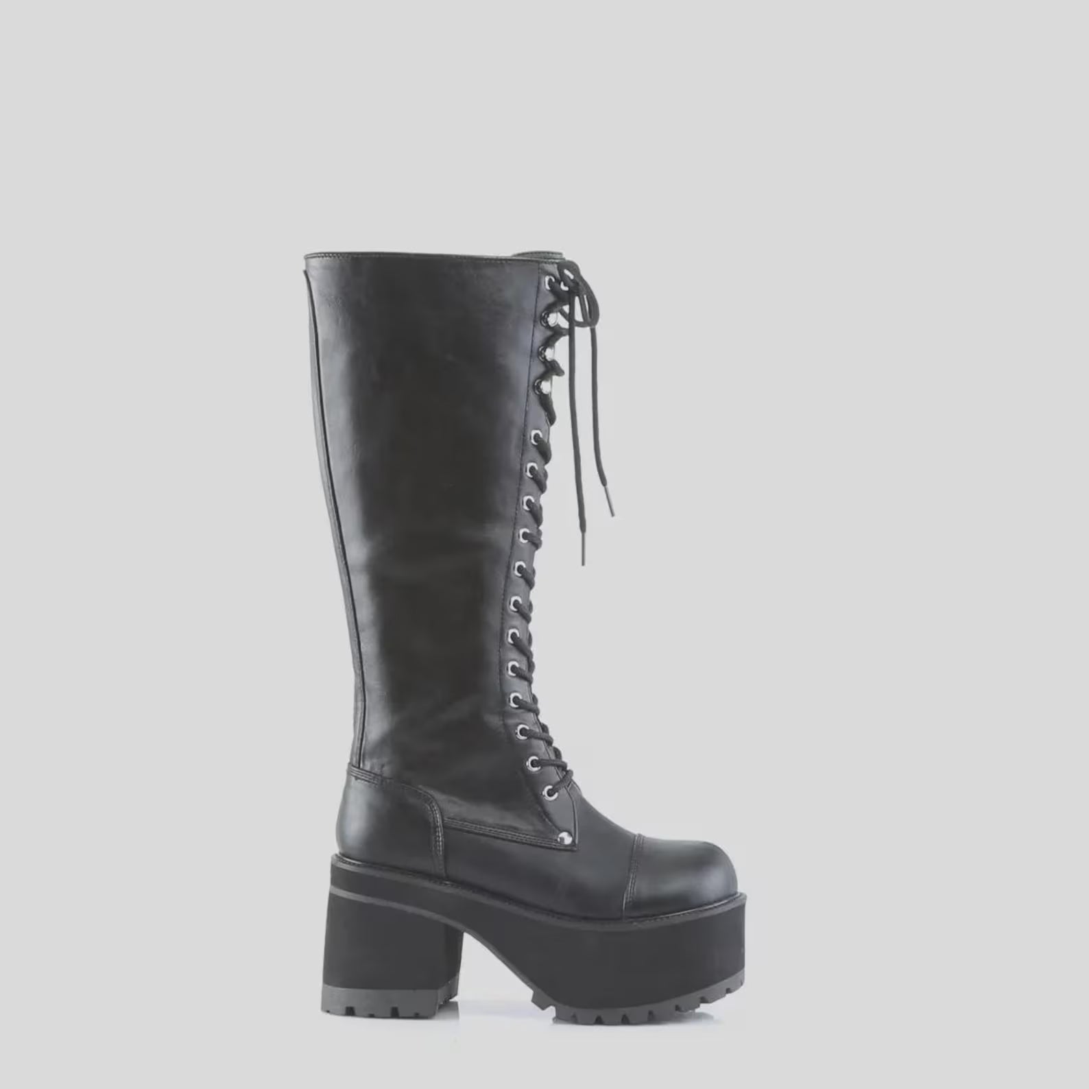 Knee High Lace-Up Goth Boots
