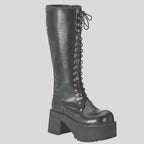 Knee High Lace-Up Goth Boots
