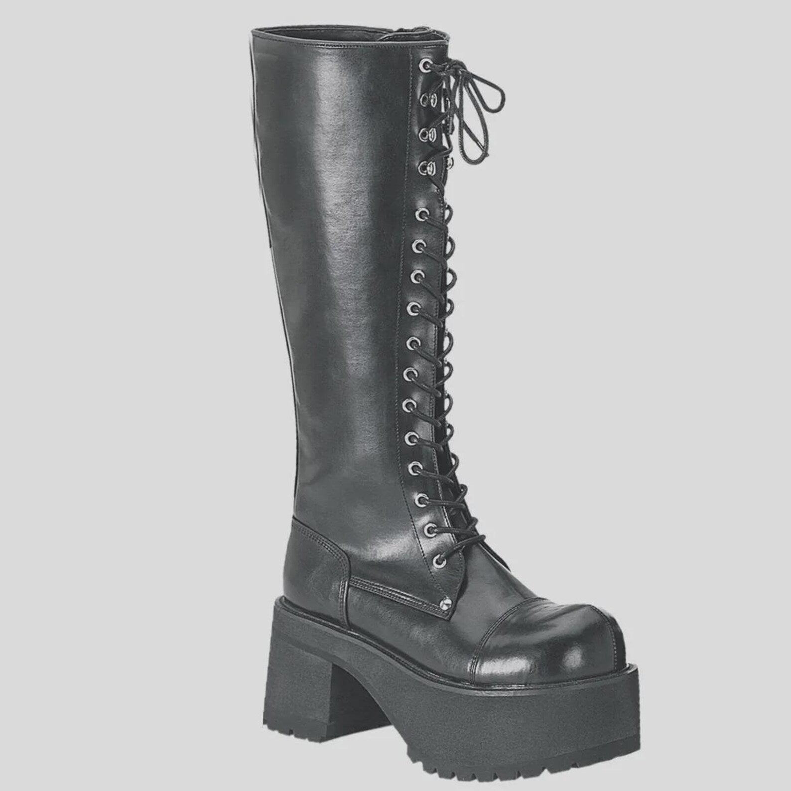 Knee High Lace-Up Goth Boots
