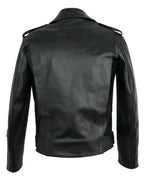 Black bronx leather jacket on a white background
