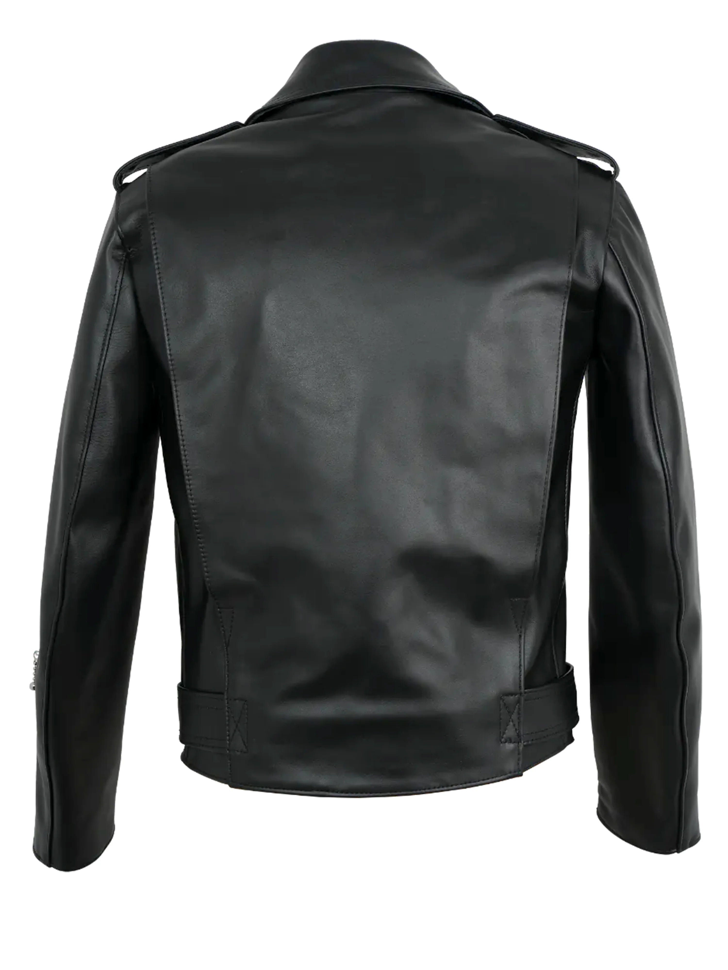 Black bronx leather jacket on a white background
