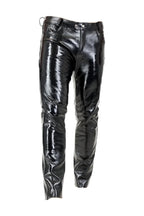 Men's Black Shine Leather Pants