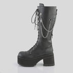 Leather Knee High Platform Boots