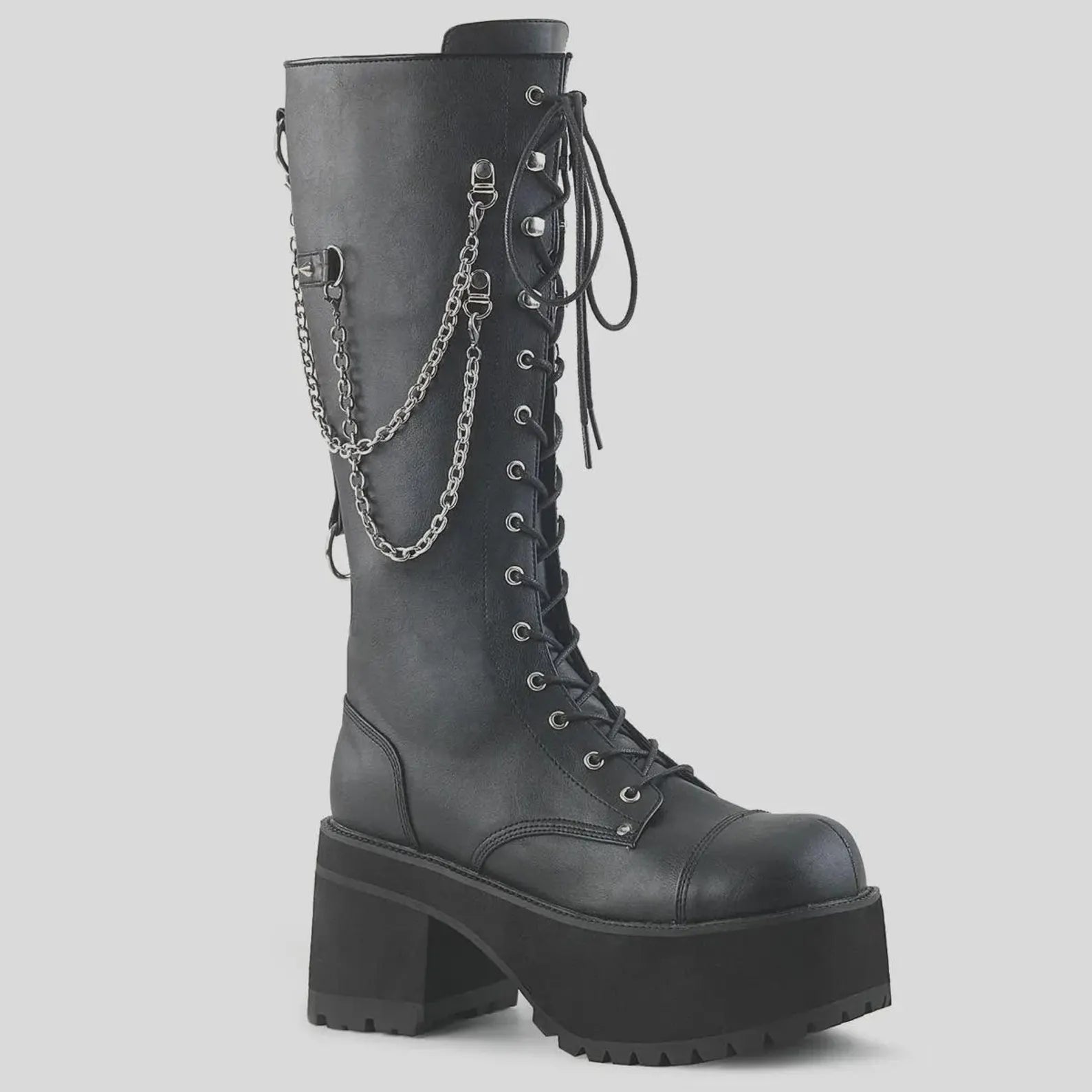 Leather Knee High Platform Boots