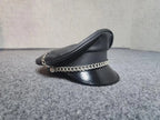 Leather Muir Cap – Biker Officer Hat with Chain