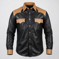 Leather Shirt for Men with Full Button Closure  Genuine Leather Shirt