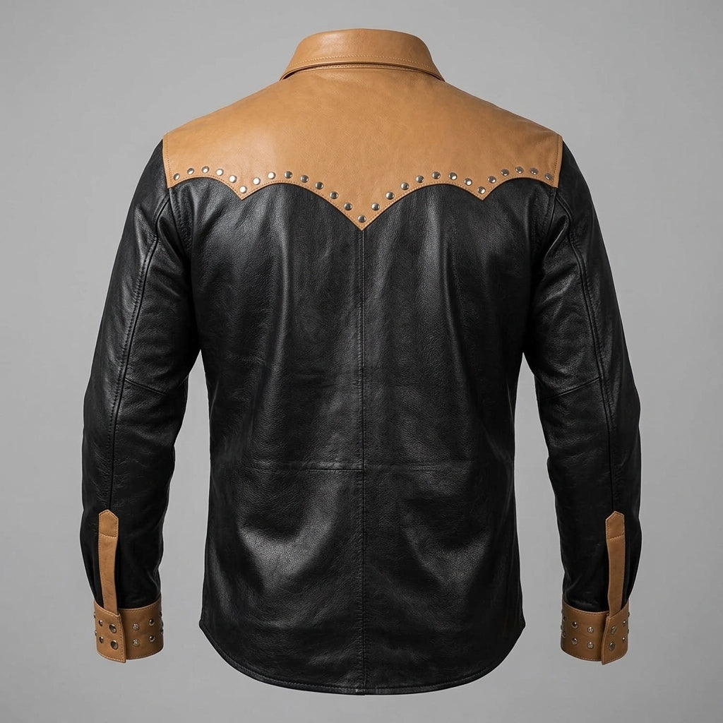 Leather Shirt for Men with Full Button Closure  Genuine Leather Shirt
