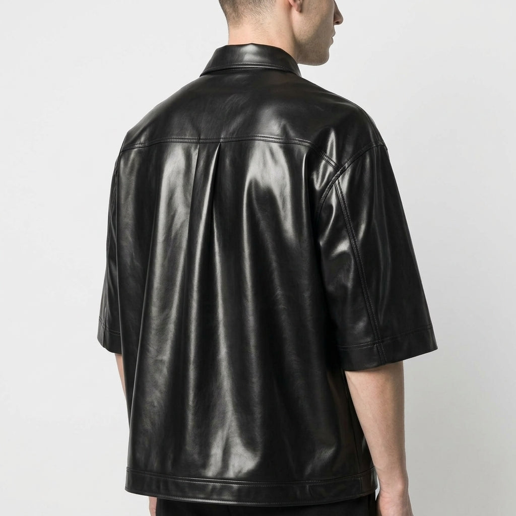 Leather Shirts for Men Half Sleeves  Genuine Leather Stylish Shirts