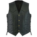 Leather Vest for Men with Side Lace Design | Stylish Adjustable Leather Vest