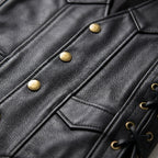 Leather Vest with Front Zipper Closure for Men | Modern Slim Fit Vest