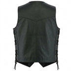 Leather Vest with Front Zipper Closure for Men | Modern Slim Fit Vest
