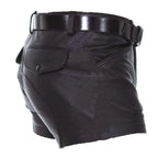 LeathericMen 502 Men’s Leather Shorts with Stripes – Premium Biker Style Casual Shorts