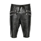 LeathericMen Biker Style Leather Men's Shorts – Genuine Sheep Leather Slim Fit Shorts