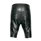 LeathericMen Biker Style Leather Men's Shorts – Genuine Sheep Leather Slim Fit Shorts