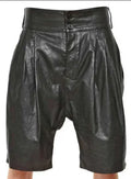LeathericMen Classic Leather Shorts for Men with Belted Waist & Double Button Closure – Premium Lambskin