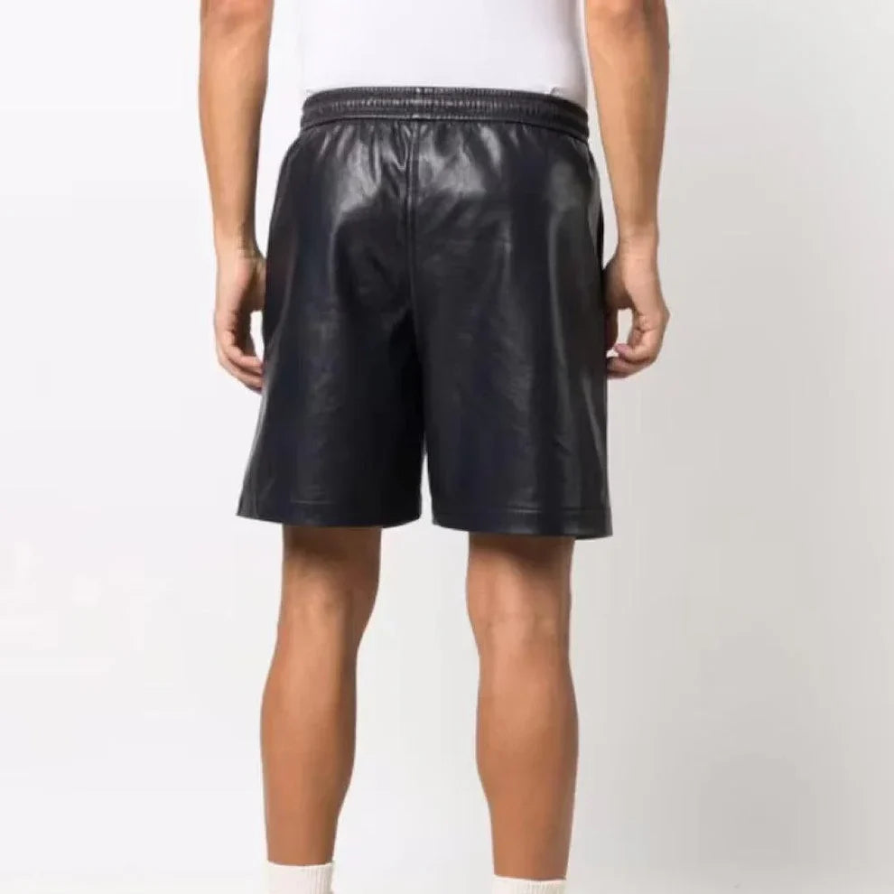 LeathericMen Classy Leather Shorts for Men – Premium Genuine Sheep Leather Slim Fit Shorts