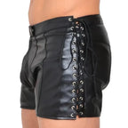 LeathericMen Genuine Leather Shorts for Men with Side Lace Design – Lambskin Slim Fit