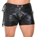 LeathericMen Genuine Leather Shorts for Men with Side Lace Design – Lambskin Slim Fit