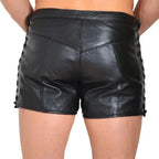 LeathericMen Genuine Leather Shorts for Men with Side Lace Design – Lambskin Slim Fit