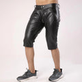 LeathericMen Men’s Full Back Zipper Leather Shorts – Premium Genuine Sheep Leather Slim Fit Shorts