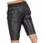 LeathericMen Men’s Genuine Leather Shorts – Premium Slim Fit Casual Leather Shorts for Men