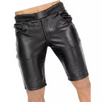 LeathericMen Men’s Genuine Leather Shorts – Premium Slim Fit Casual Leather Shorts for Men