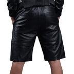 LeathericMen Men’s Genuine Sheep Leather Shorts – Premium Slim Fit Casual Leather Shorts