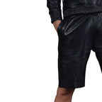 LeathericMen Men’s Genuine Sheep Leather Shorts – Premium Slim Fit Casual Leather Shorts
