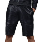 LeathericMen Men’s Genuine Sheep Leather Shorts – Premium Slim Fit Casual Leather Shorts