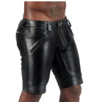 LeathericMen Men's Genuine Sheep Leather Shorts – Stylish Biker Party Summer Cargo Shorts