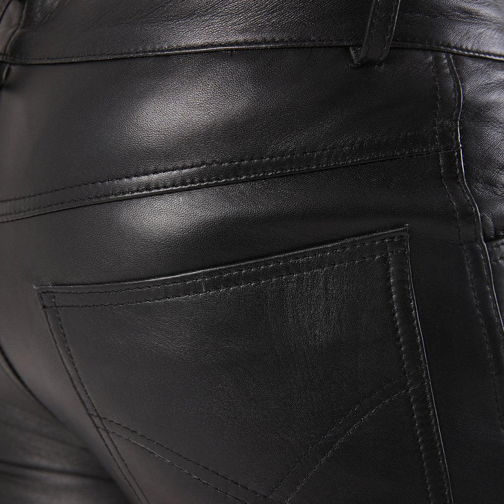 LeathericMen Men’s Leather Party Shorts – Premium Genuine Sheep Leather Slim Fit Shorts