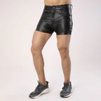 LeathericMen Men’s Leather Party Shorts – Premium Genuine Sheep Leather Slim Fit Shorts