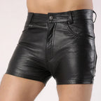 LeathericMen Men’s Leather Party Shorts – Premium Genuine Sheep Leather Slim Fit Shorts