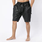 LeathericMen Men’s Perforated Leather Shorts – Dotted Breathable Genuine Sheep Leather Shorts