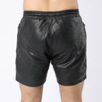 LeathericMen Men’s Perforated Leather Shorts – Dotted Genuine Leather Biker Summer Shorts
