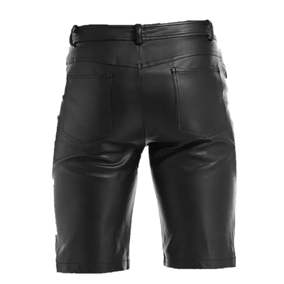 LeathericMen Men’s Sheep Leather Summer Shorts – Lightweight Genuine Leather Casual Shorts
