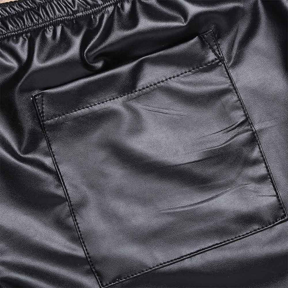 LeathericMen Men’s Summer Leather Shorts – Soft Boxer Style Casual Slim Fit Shorts