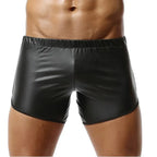 LeathericMen Men’s Summer Leather Shorts – Soft Boxer Style Casual Slim Fit Shorts